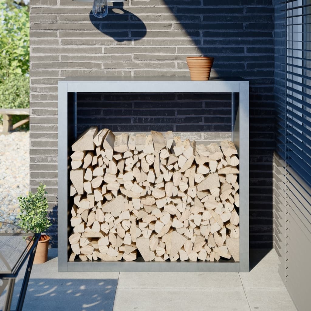 VidaXL Haardhoutrek 100x40x100 cm gegalvaniseerd staal