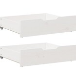 VidaXL Bedlades 2 st 65x55x17 cm massief grenenhout wit