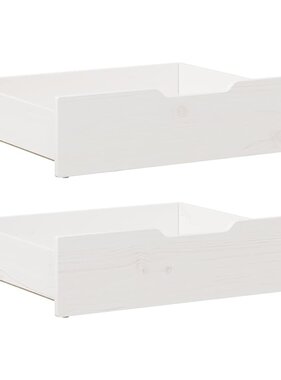 VidaXL Bedlades 2 st 65x55x17 cm massief grenenhout wit