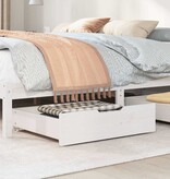 VidaXL Bedlades 2 st 65x55x17 cm massief grenenhout wit