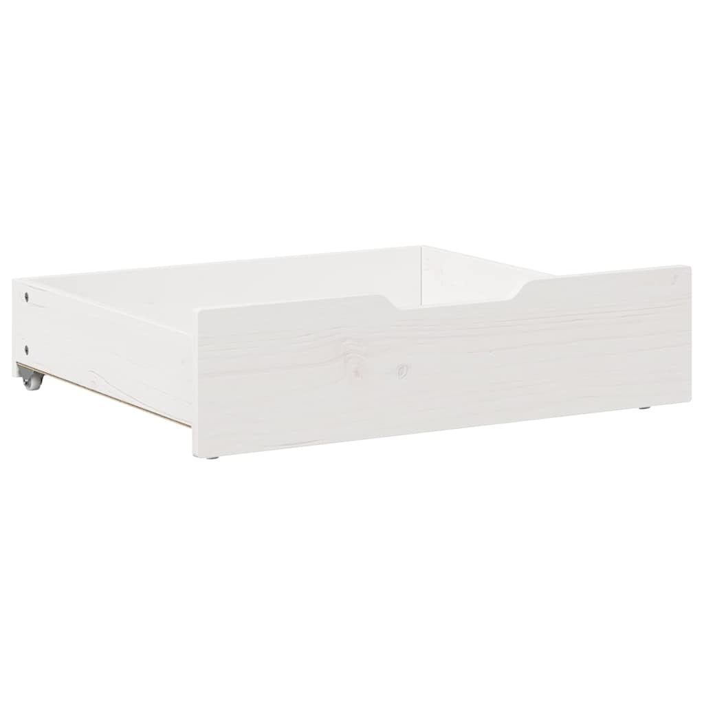 VidaXL Bedlades 2 st 65x55x17 cm massief grenenhout wit