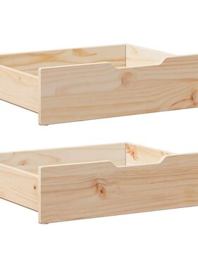 VidaXL Bedlades 2 st met wieltjes 65x55x17 cm massief grenenhout