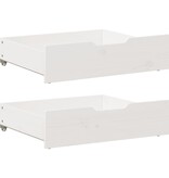 VidaXL Bedlades 2 st 75x55x17 cm massief grenenhout wit