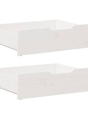 VidaXL Bedlades 2 st 75x55x17 cm massief grenenhout wit