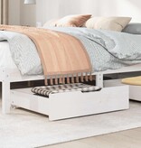 VidaXL Bedlades 2 st 75x55x17 cm massief grenenhout wit