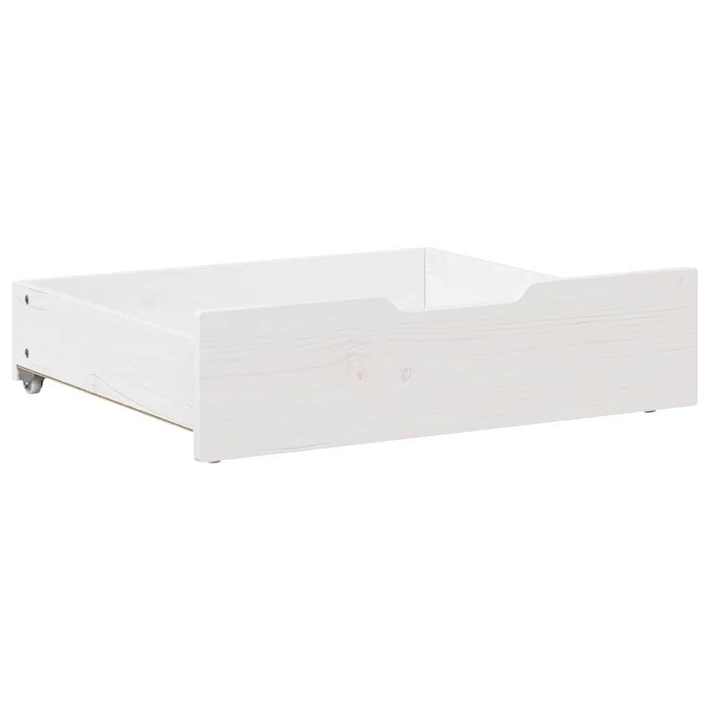 VidaXL Bedlades 2 st 75x55x17 cm massief grenenhout wit