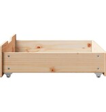 VidaXL Bedlades 2 st met wieltjes 75x55x17 cm massief grenenhout
