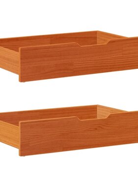 VidaXL Bedlades 2 st 80x55x17 massief grenenhout wasbruin