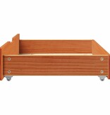 VidaXL Bedlades 2 st 80x55x17 massief grenenhout wasbruin