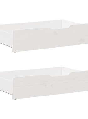 VidaXL Bedlades 2 st 80x55x17 cm massief grenenhout wit