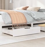 VidaXL Bedlades 2 st 80x55x17 cm massief grenenhout wit