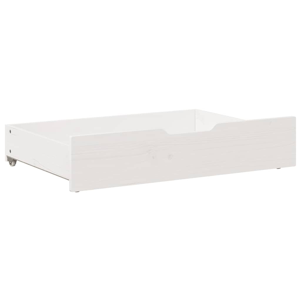 VidaXL Bedlades 2 st 80x55x17 cm massief grenenhout wit