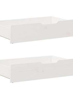 VidaXL Bedlades 2 st 85x55x17 cm massief grenenhout wit