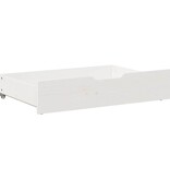 VidaXL Bedlades 2 st 85x55x17 cm massief grenenhout wit