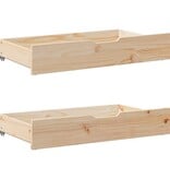 VidaXL Bedlades 2 st met wieltjes 90x55x17 cm massief grenenhout