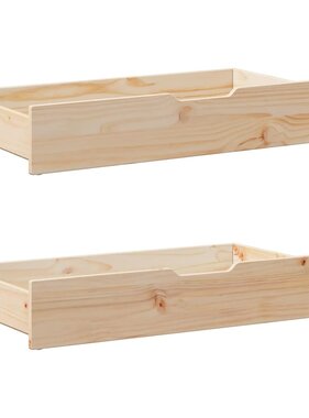 VidaXL Bedlades 2 st met wieltjes 90x55x17 cm massief grenenhout