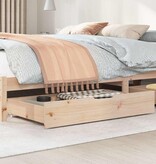 VidaXL Bedlades 2 st met wieltjes 90x55x17 cm massief grenenhout