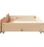 VidaXL Bedlades 2 st met wieltjes 90x55x17 cm massief grenenhout