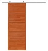 VidaXL Schuifdeur 80x208 cm massief grenenhout wasbruin