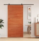 VidaXL Schuifdeur 100x208 cm massief grenenhout wasbruin