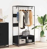 VidaXL Kledingkast 90x50x180 cm bewerkt hout zwart