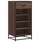 VidaXL Schoenenrek 48x38x97,5 cm bewerkt hout bruin eikenkleurig