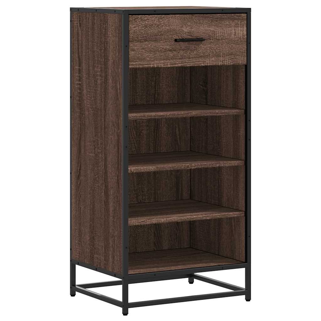 VidaXL Schoenenrek 48x38x97,5 cm bewerkt hout bruin eikenkleurig