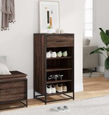 VidaXL Schoenenrek 48x38x97,5 cm bewerkt hout bruin eikenkleurig