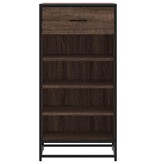 VidaXL Schoenenrek 48x38x97,5 cm bewerkt hout bruin eikenkleurig