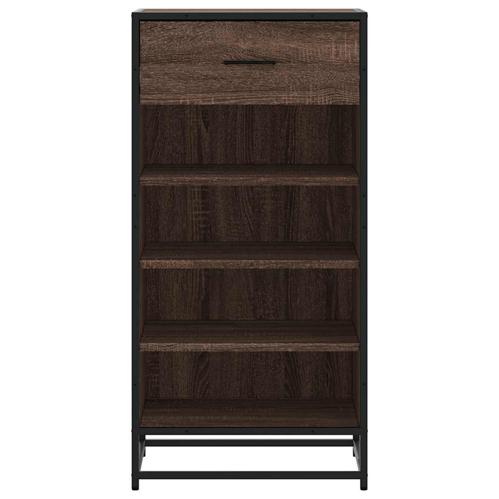 VidaXL Schoenenrek 48x38x97,5 cm bewerkt hout bruin eikenkleurig