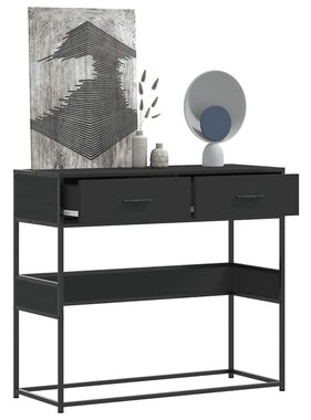 VidaXL Wandtafel 90x35x80 cm bewerkt hout zwart