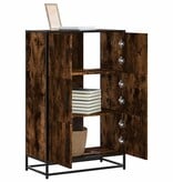 VidaXL Hoge kast 68x35x106,5 cm bewerkt hout en metaal gerookt eiken
