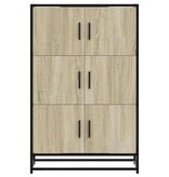 VidaXL Hoge kast 68x35x106,5 cm bewerkt hout en metaal sonoma eiken