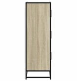 VidaXL Hoge kast 68x35x106,5 cm bewerkt hout en metaal sonoma eiken