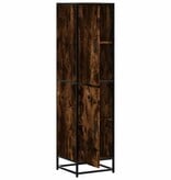 VidaXL Hoge kast 35,5x35x139 cm bewerkt hout en metaal gerookt eiken