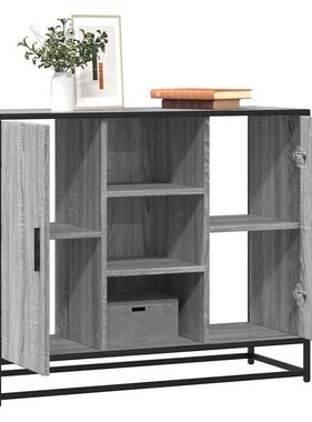 VidaXL Dressoir 92x35x76 cm bewerkt hout grijs sonoma eikenkleurig
