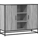 VidaXL Dressoir 92x35x76 cm bewerkt hout grijs sonoma eikenkleurig