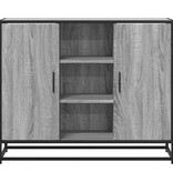 VidaXL Dressoir 92x35x76 cm bewerkt hout grijs sonoma eikenkleurig