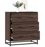 VidaXL Dressoir 68x35x76 cm bewerkt hout en metaal bruin eikenkleur