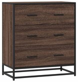 VidaXL Dressoir 68x35x76 cm bewerkt hout en metaal bruin eikenkleur