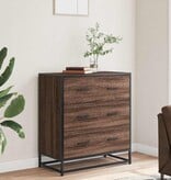 VidaXL Dressoir 68x35x76 cm bewerkt hout en metaal bruin eikenkleur