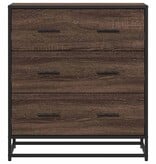 VidaXL Dressoir 68x35x76 cm bewerkt hout en metaal bruin eikenkleur
