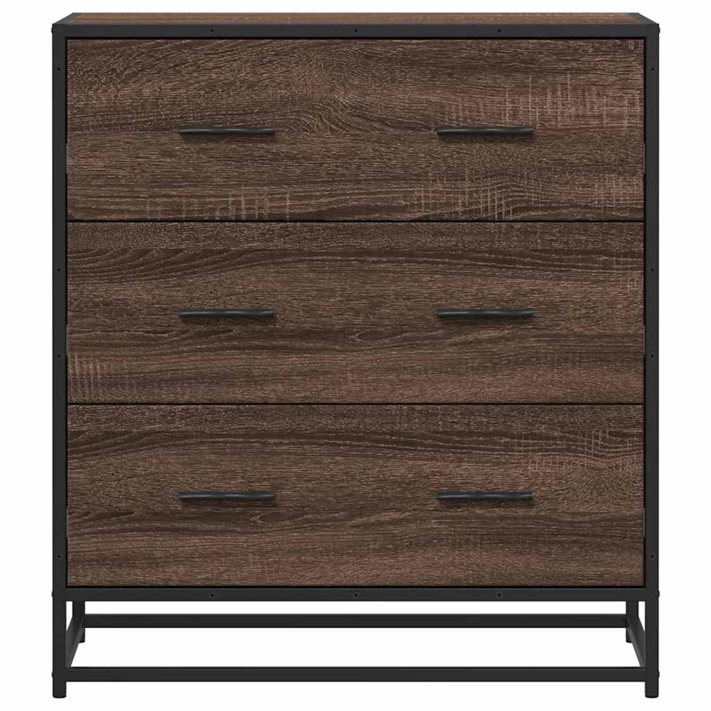 VidaXL Dressoir 68x35x76 cm bewerkt hout en metaal bruin eikenkleur