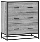 VidaXL Dressoir 68x35x76 cm bewerkt hout en metaal grijs sonoma