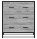 VidaXL Dressoir 68x35x76 cm bewerkt hout en metaal grijs sonoma