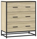 VidaXL Dressoir 68x35x76 cm bewerkt hout en metaal sonoma eikenkleur