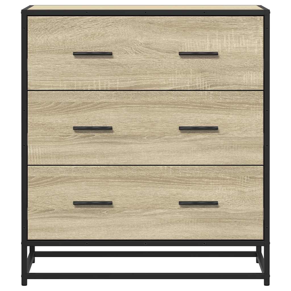 VidaXL Dressoir 68x35x76 cm bewerkt hout en metaal sonoma eikenkleur