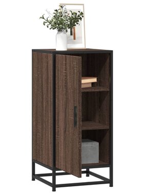 VidaXL Dressoir 35,5x35x76 cm bewerkt hout en metaal bruin eikenkleur