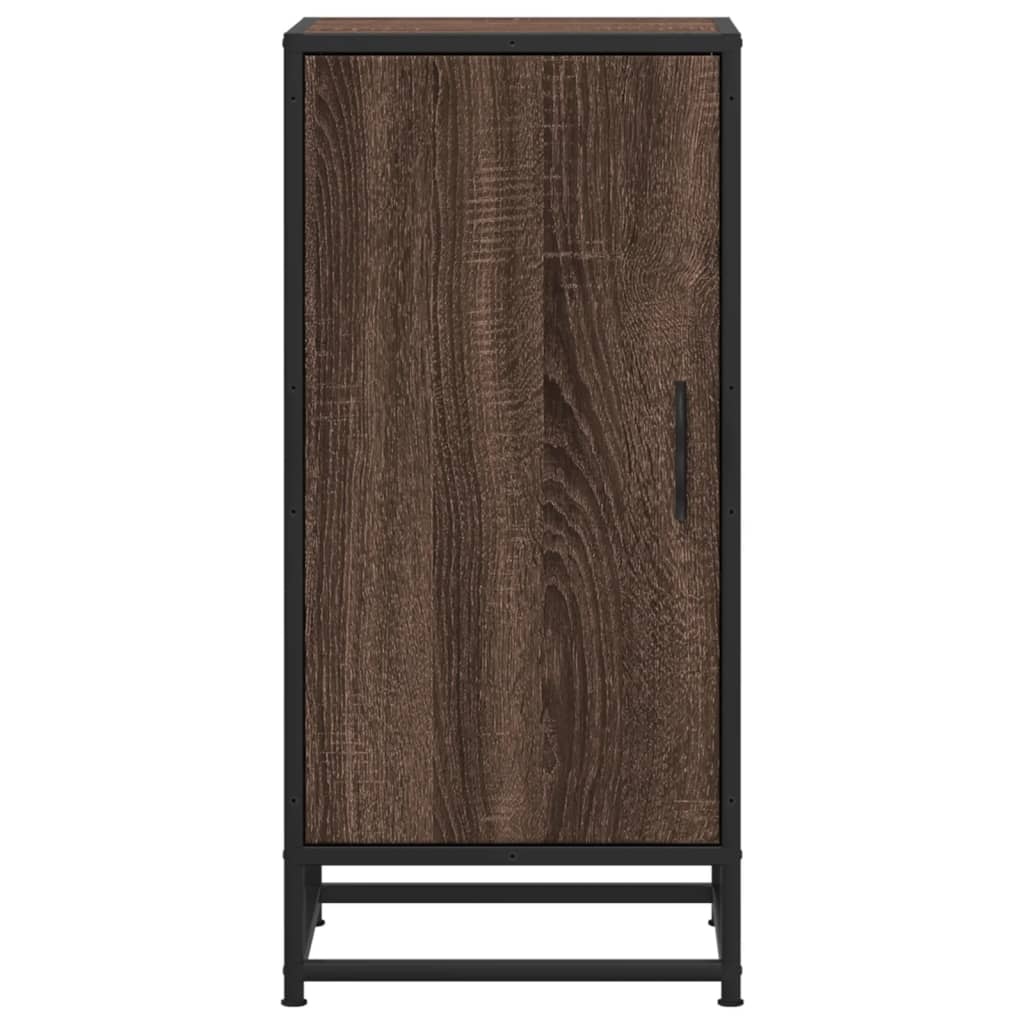 VidaXL Dressoir 35,5x35x76 cm bewerkt hout en metaal bruin eikenkleur