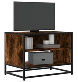 VidaXL Tv-meubel 61x40x46 cm bewerkt hout metaal gerookt eikenkleurig